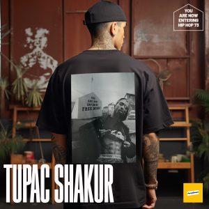 2pac Free Derry Black Tee | YOU ARE NOW ENTERING HIP HOP Tee | Derry Hip Hop Tee | OVERSIZED