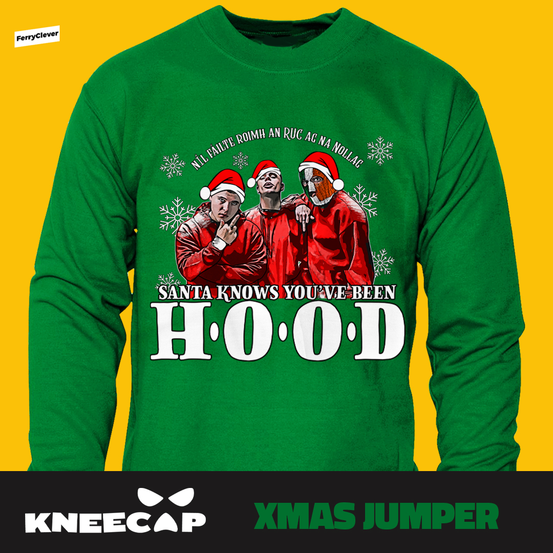 Kneecap Christmas Jumper | Irish Hip Hop Christmas jumper | Dj Próvaí Christmas Jumper | H.O.O.D Christmas Jumper