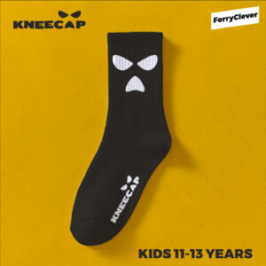 KIDS 11-13 YEARS - KNEECAP Ribbed SOCKS | Black Kneecap Socks | Derry phrase Socks