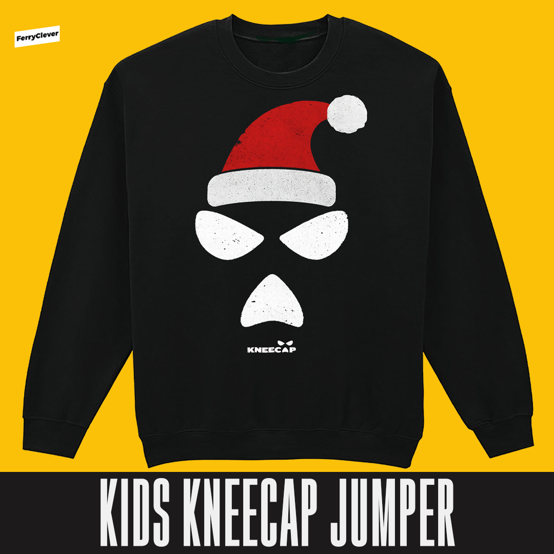 Kids Kneecap Christmas Jumper | Kneecap Christmas Jumper | Black Kneecap Jumper | HOOD Christmas Jumper (Copy)