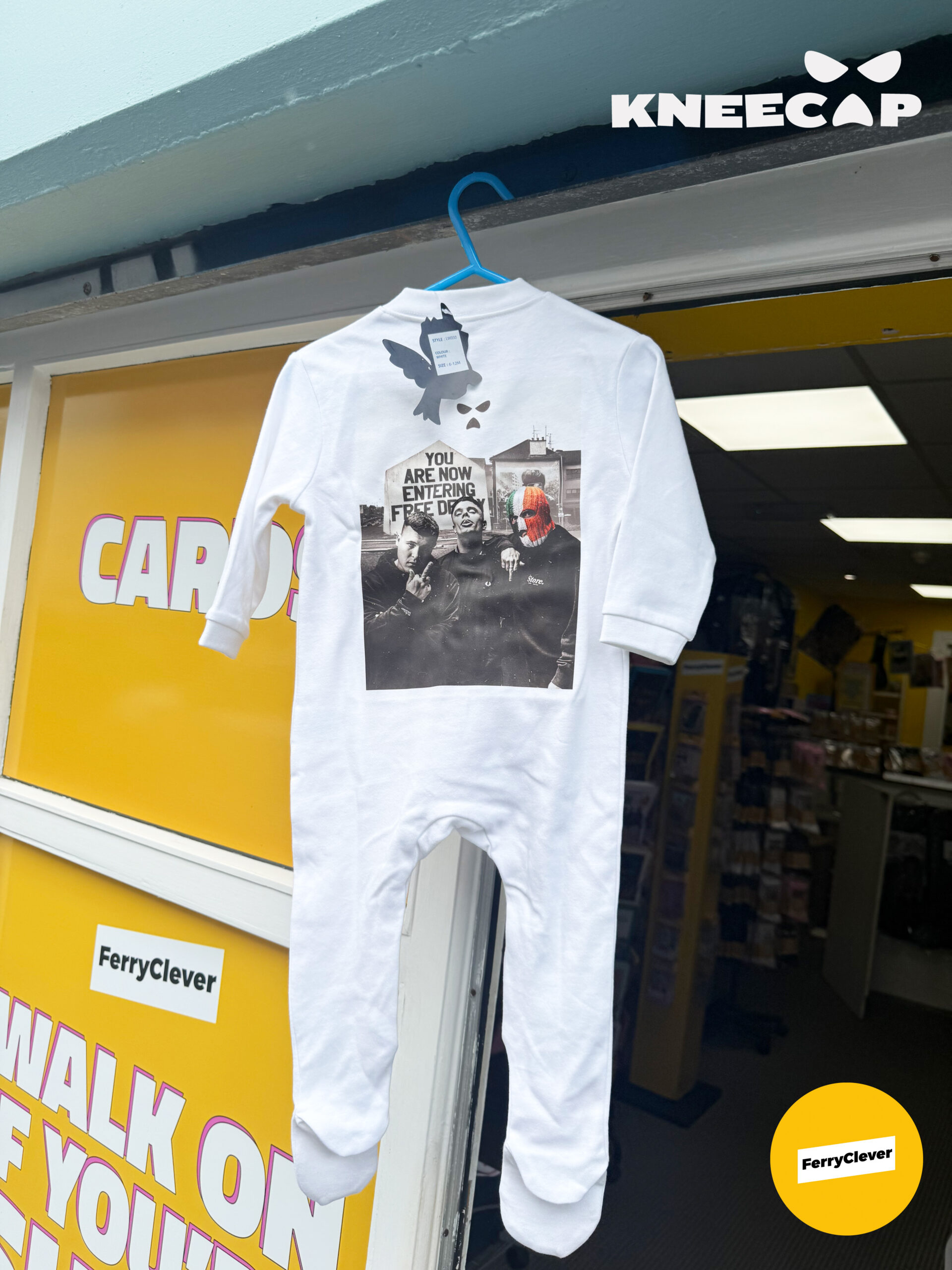 Kneecap Baby Grow | Kneecap Baby Suit | White Derry Baby Grow | Free Derry Hip Hop Baby Grow